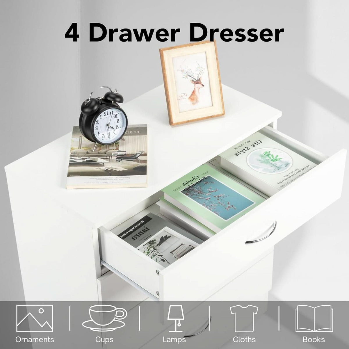 White Four-Drawer Dresser
