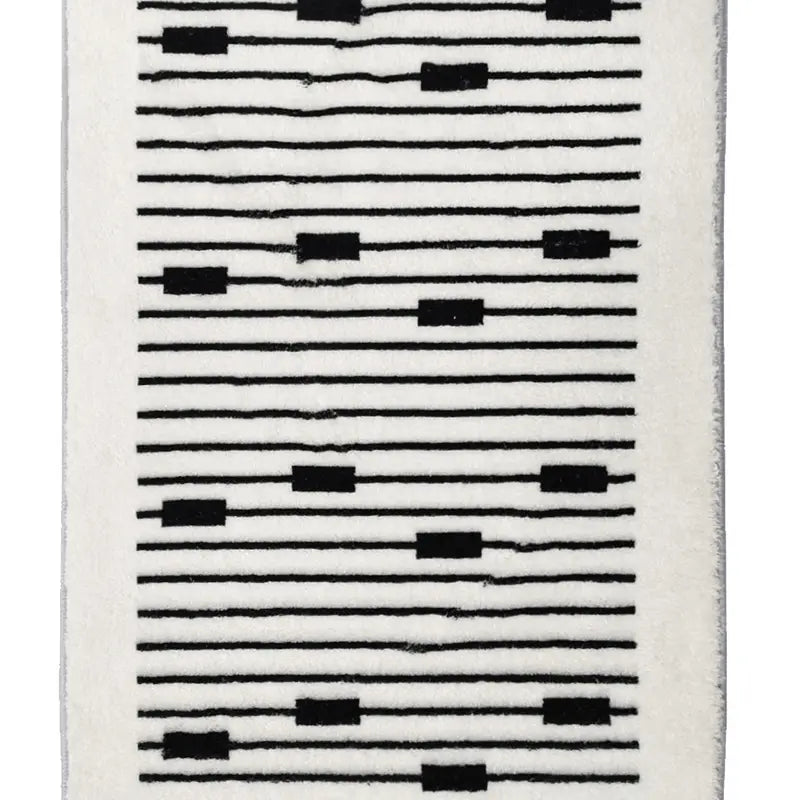 Black & White Striped Bath Mat