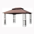 13 0 Outdoor Patio Gazebo Canopy Tent With Ventilated Double Roof And Mosquito Net