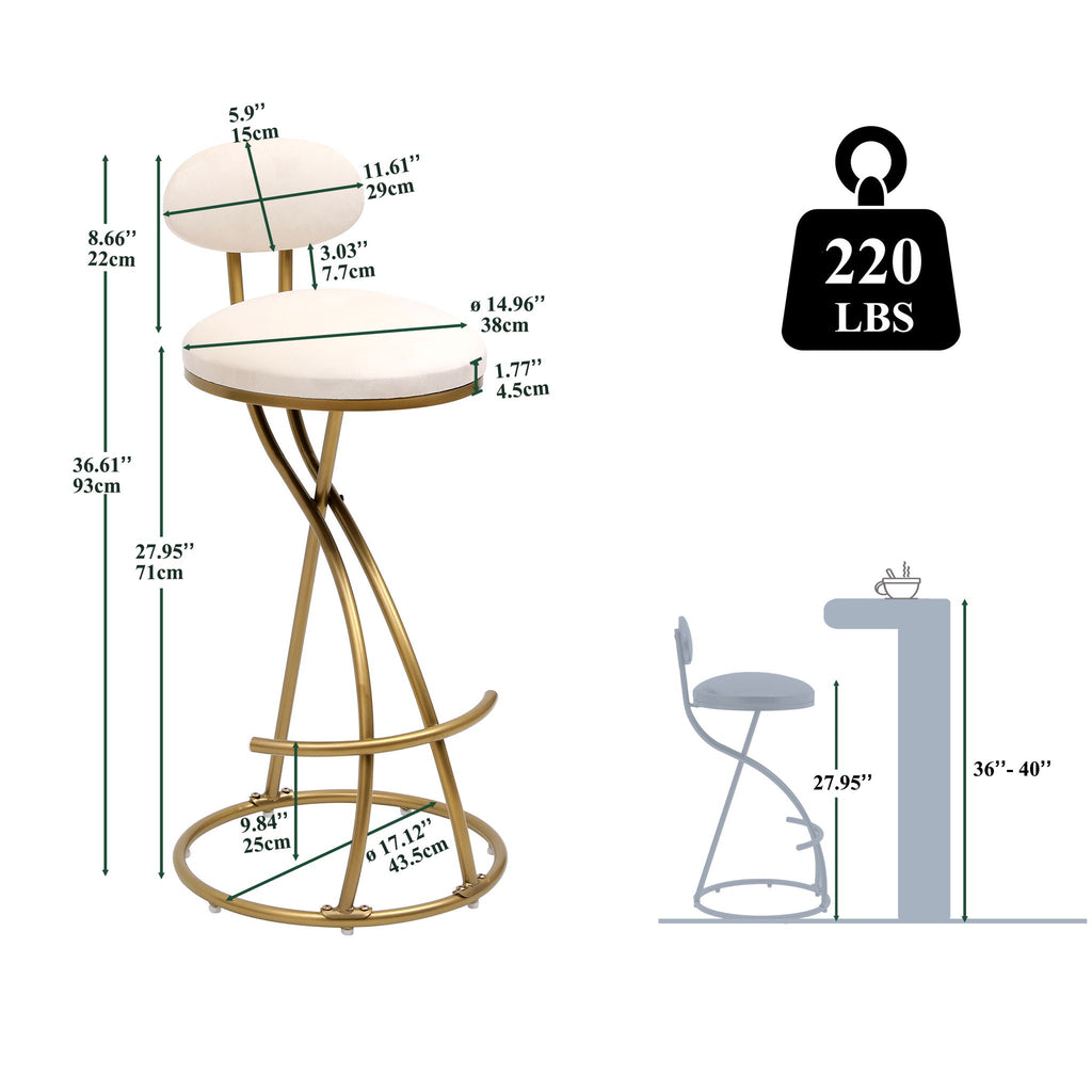 Bar Stools Upholstered Counter Height Barstools For Kitchen Island Modern Dining