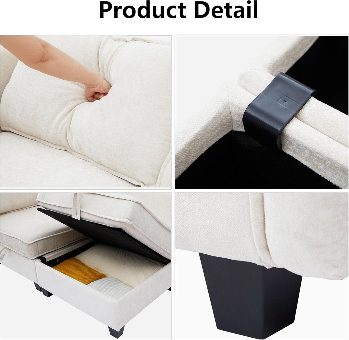 Beige Modular Sleeper Sectional with Storage