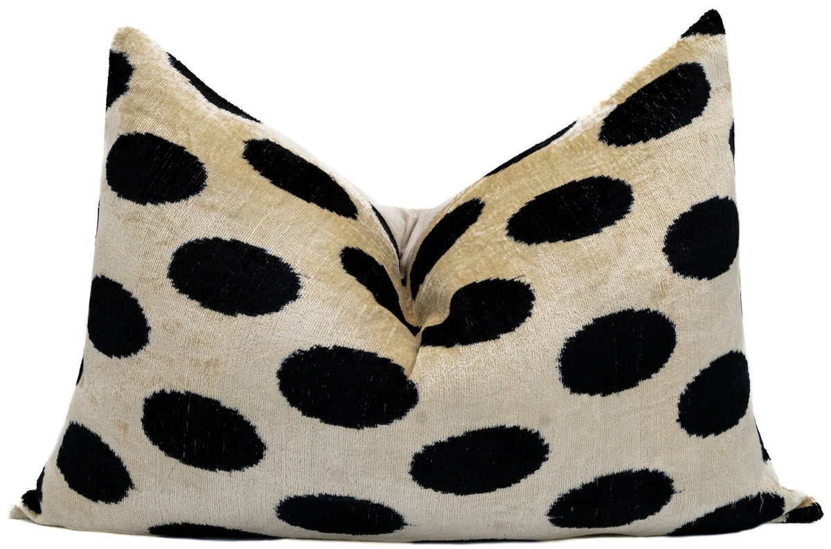 Black & White Polka Dot Feather Pillow