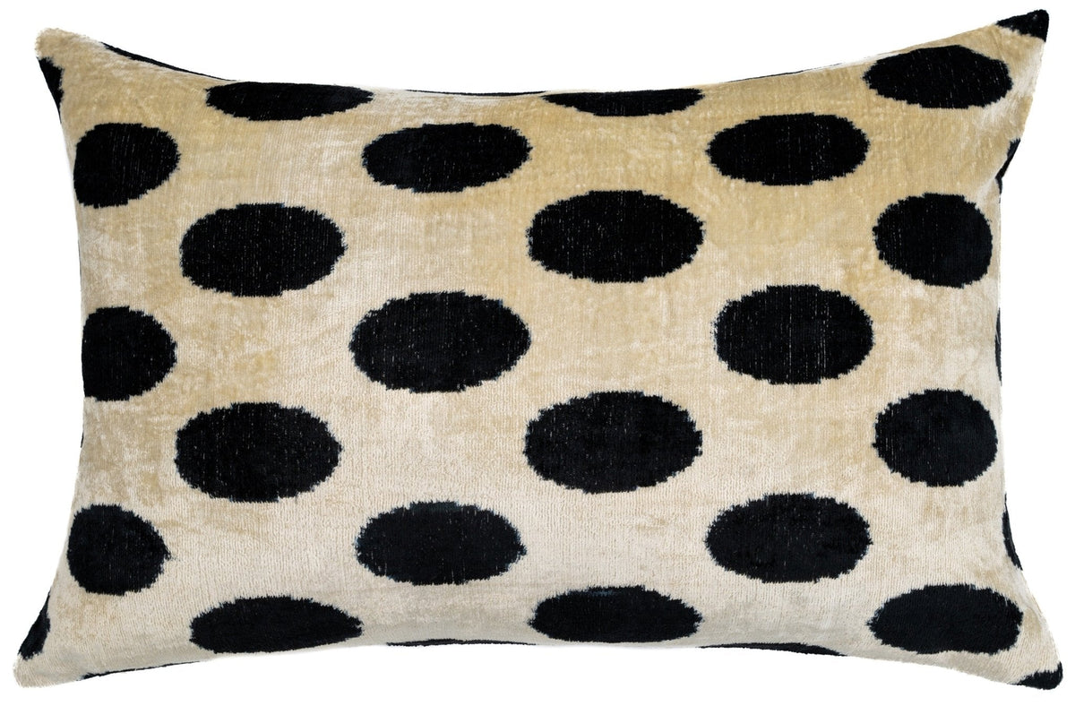 Black & White Polka Dot Feather Pillow