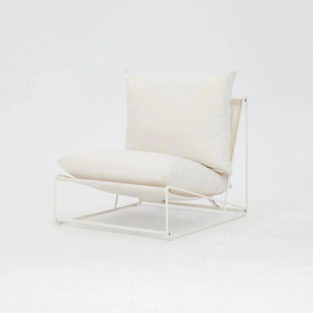White Aluminum Garden Lounge Chair with Cushions