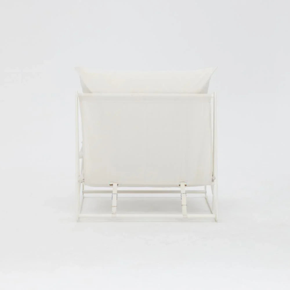White Aluminum Garden Lounge Chair with Cushions
