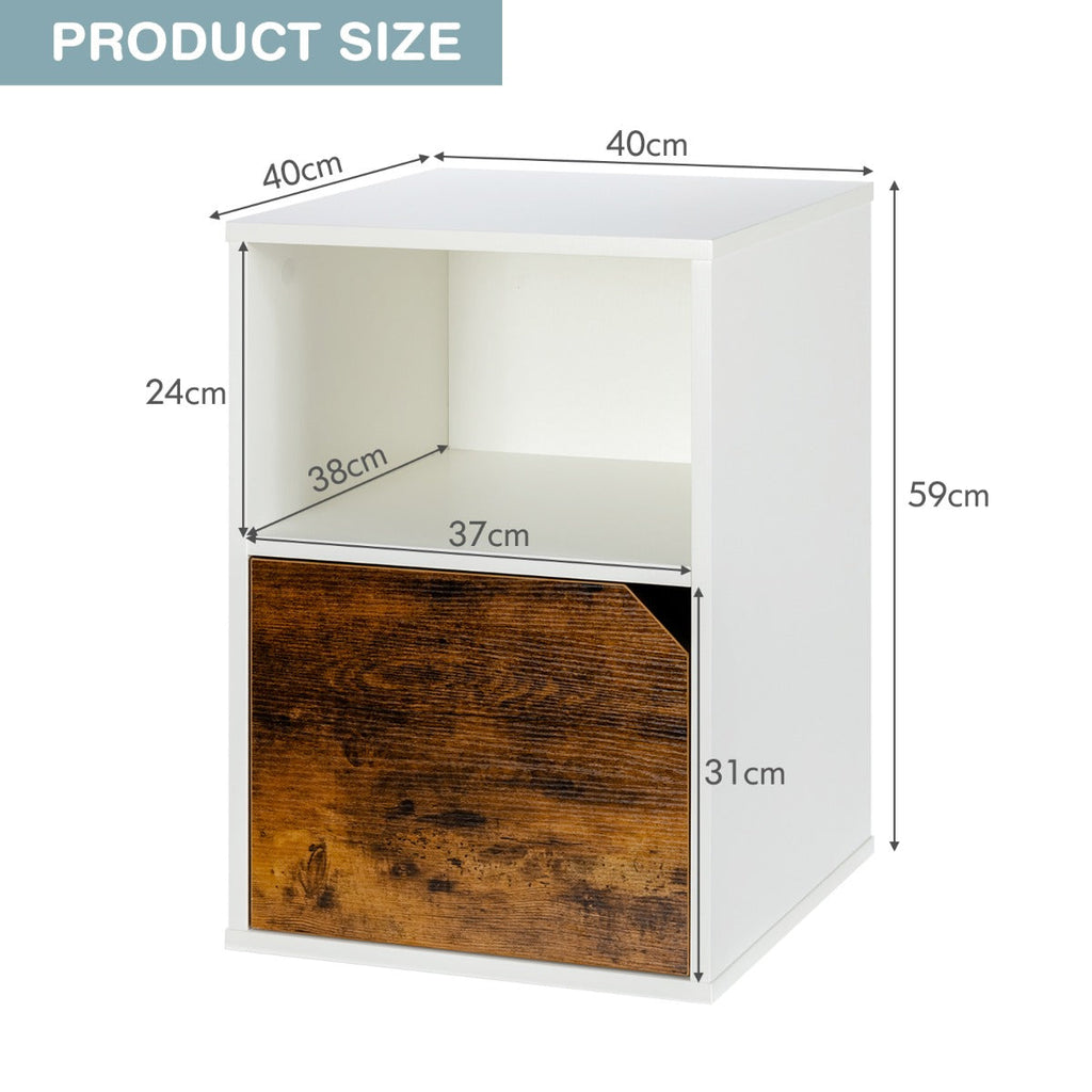 Open Storage Bedside Tables, Set of 2