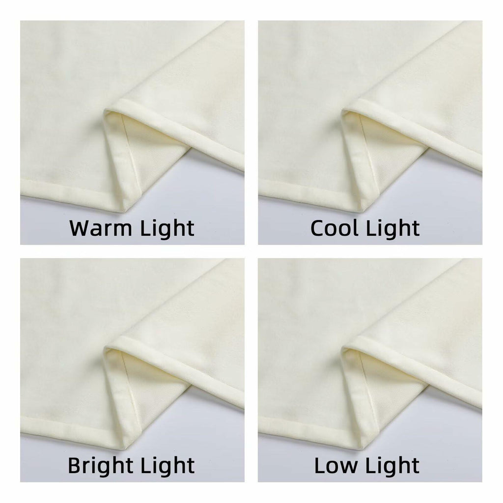 White Velvet Blackout Curtains, Set of Two