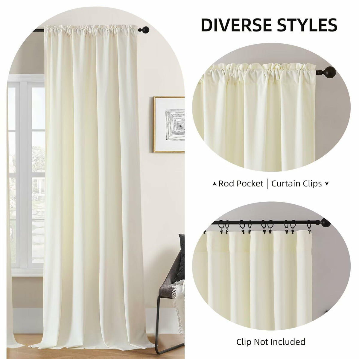 White Velvet Blackout Curtains, Set of Two