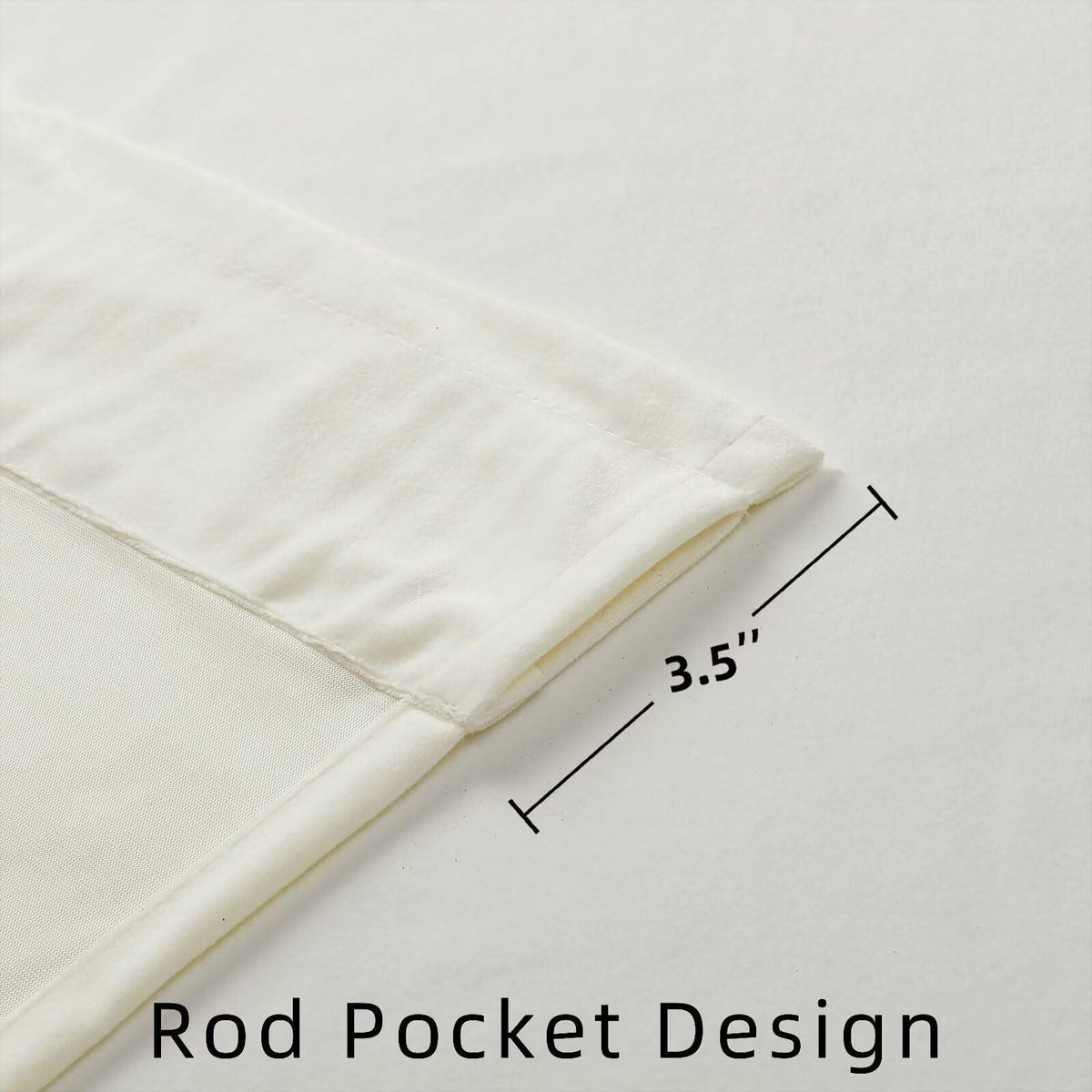 White Velvet Blackout Curtains, Set of Two